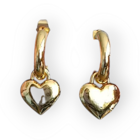 Candongas corazón doradas