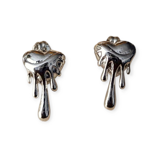 Mini topos corazón derretido plateado