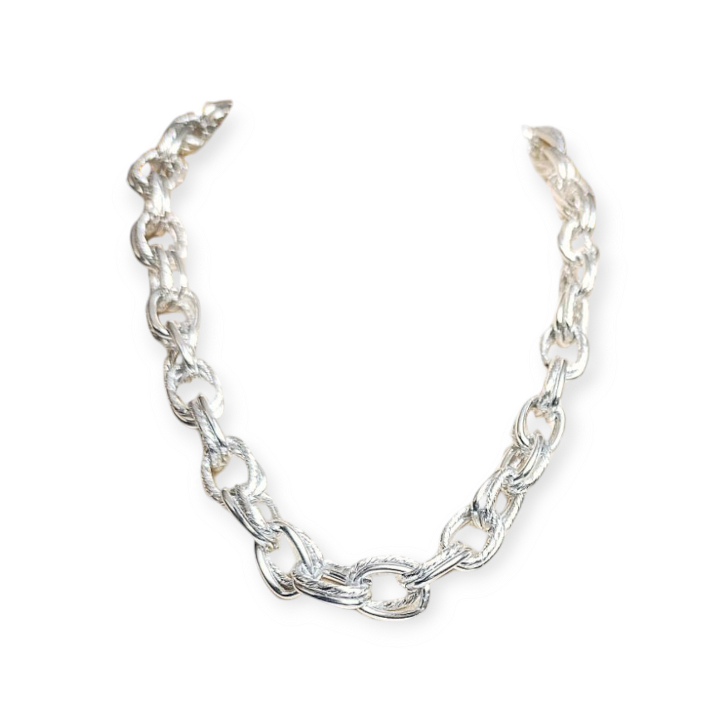 Collar eslabón plateado