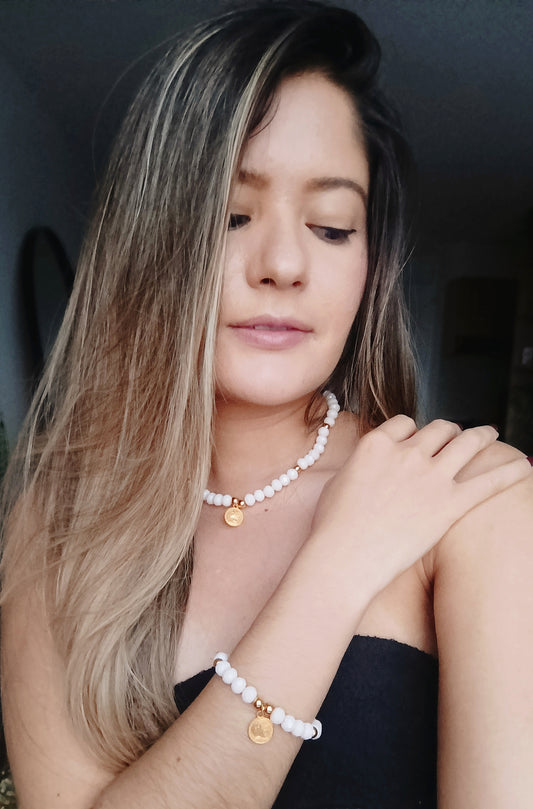 Collar murano color crema