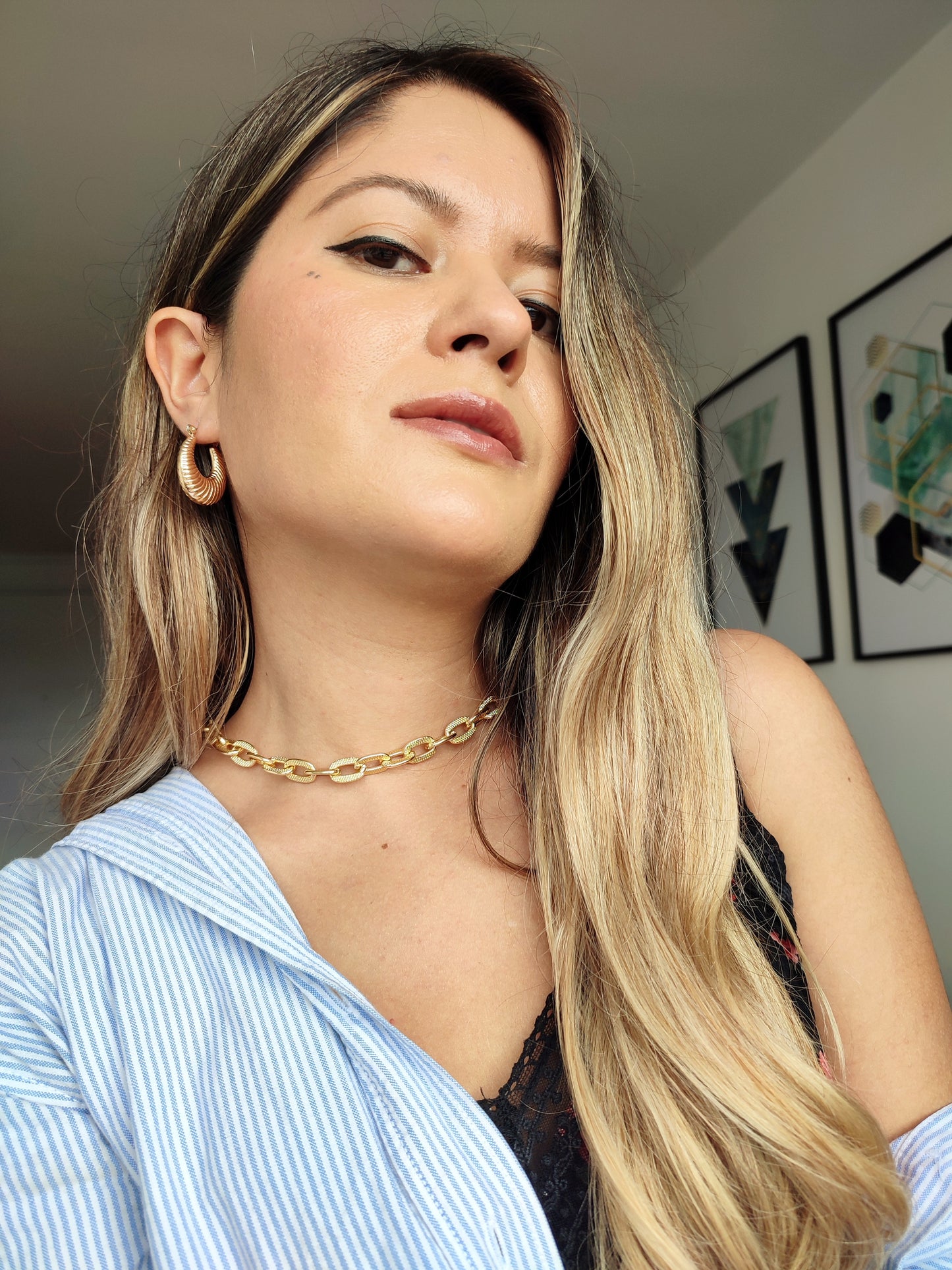 Candongas plateadas y doradas Ximena