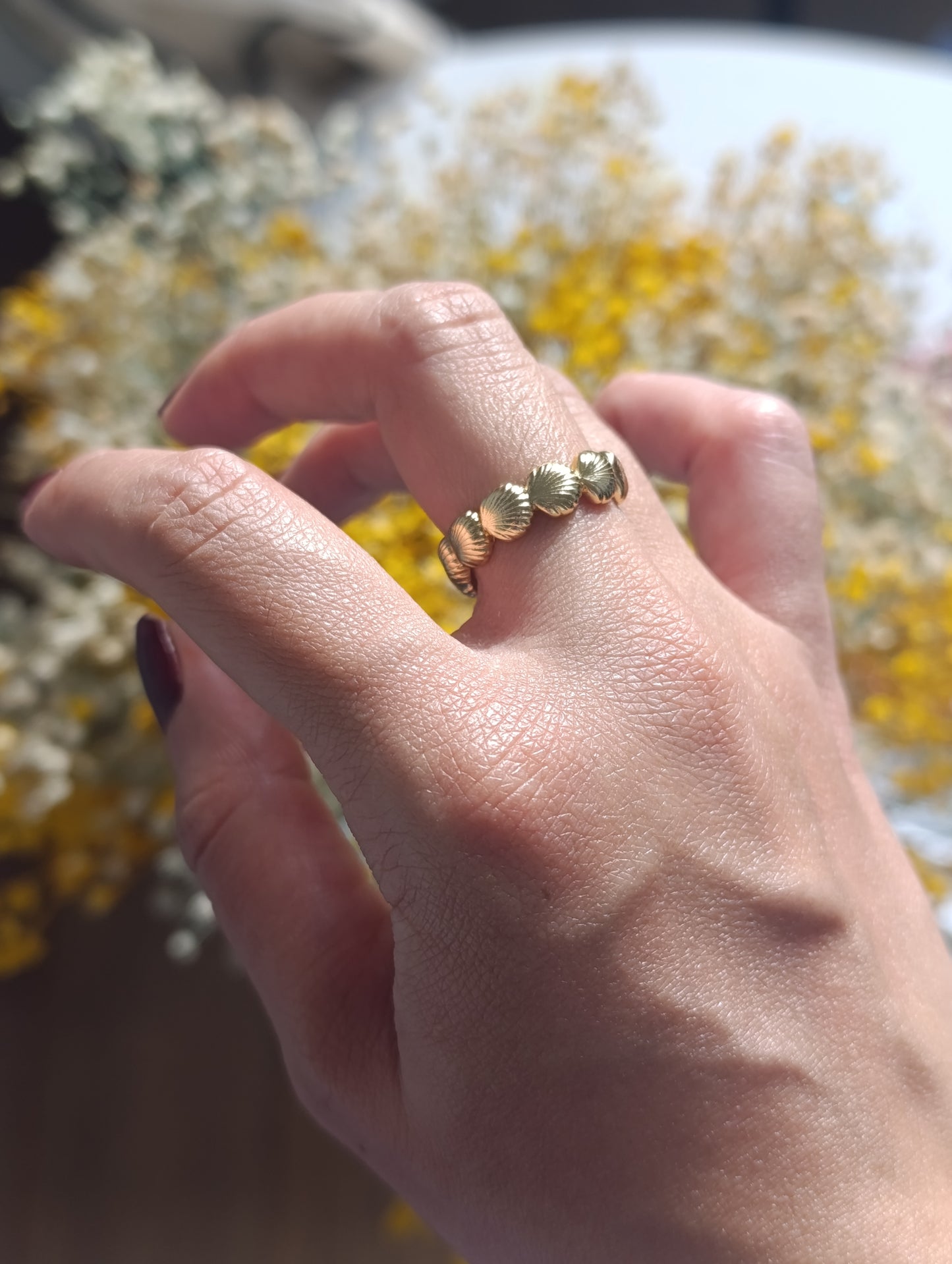 Anillo mini conchas graduable